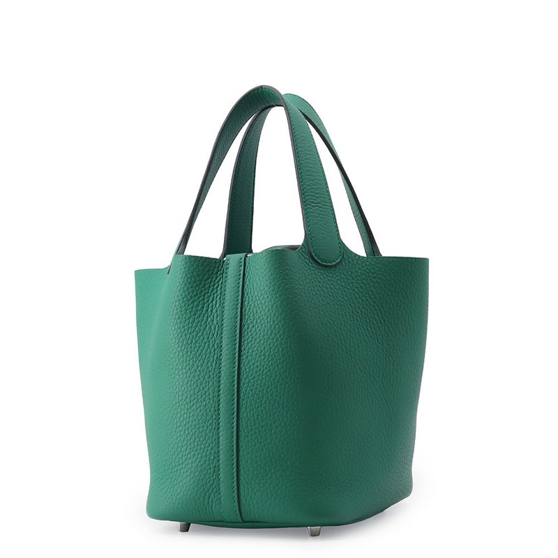 エルメス ハンドバッグ ピコタンロックPM ヴェールジェイド/シルバー金具 トリヨンクレマンス G刻印 HERMES