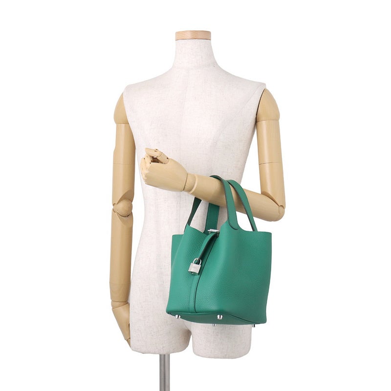 エルメス ハンドバッグ ピコタンロックPM ヴェールジェイド/シルバー金具 トリヨンクレマンス G刻印 HERMES