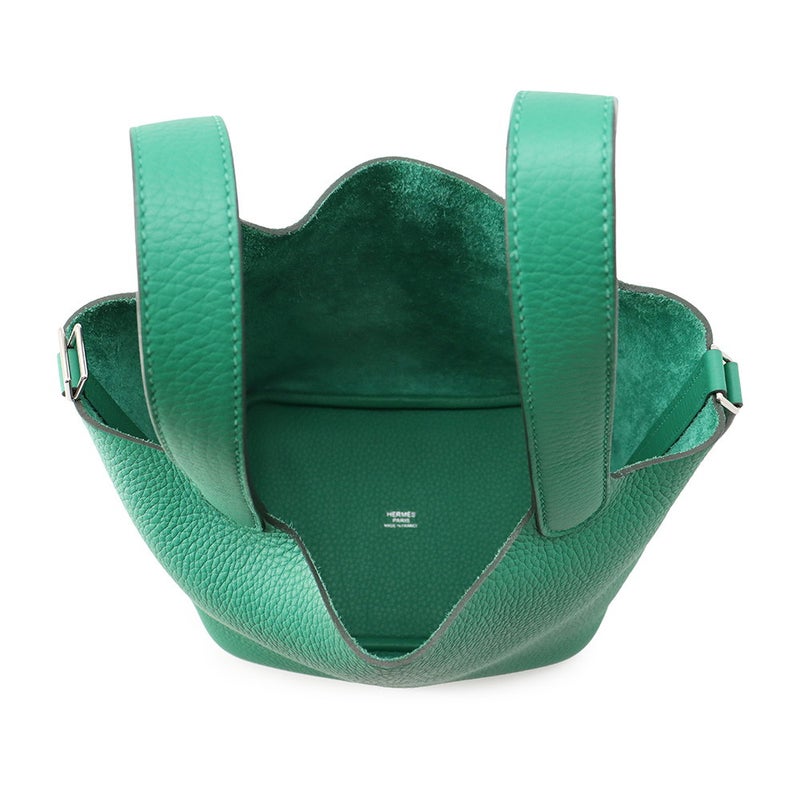 エルメス ハンドバッグ ピコタンロックPM ヴェールジェイド/シルバー金具 トリヨンクレマンス G刻印 HERMES