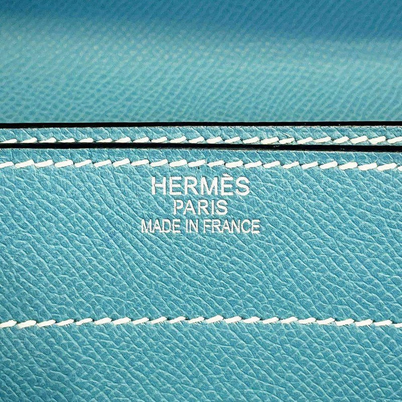 エルメス ケリーデペッシュ 38 外縫い ブルージーン/シルバー金具 ヴォーエプソン □J刻印 HERMES メンズ