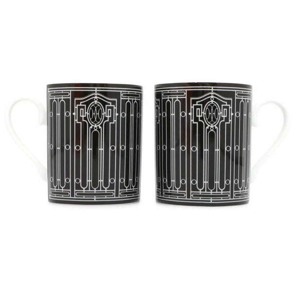 エルメス マグカップ アッシュ デコ H Deco ペア 2点セット HERMES マグ ポーセリン コップ 黒 白