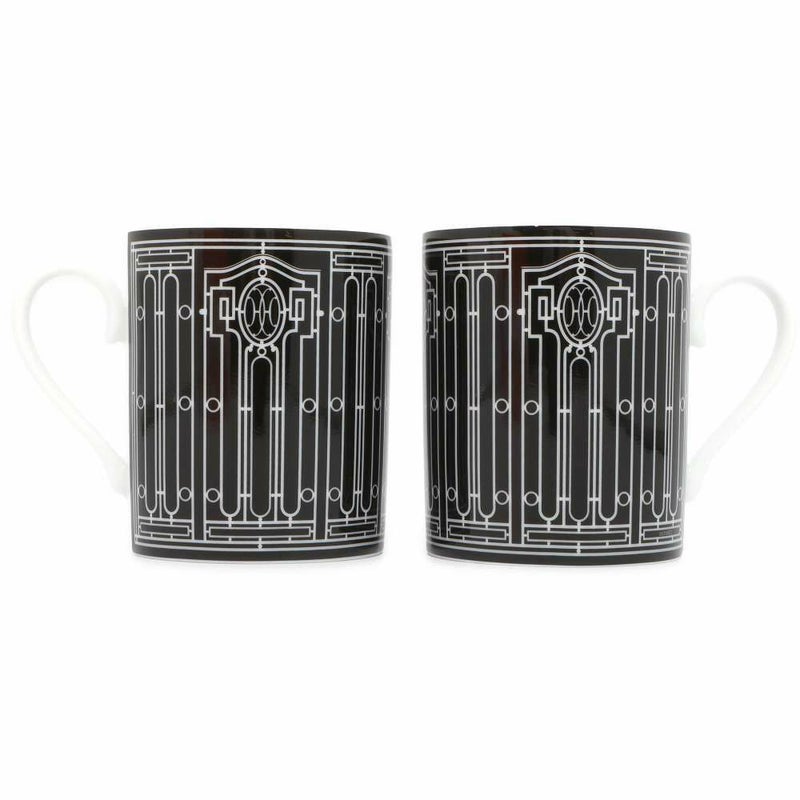 エルメス マグカップ アッシュ デコ H Deco ペア 2点セット HERMES マグ ポーセリン コップ 黒 白