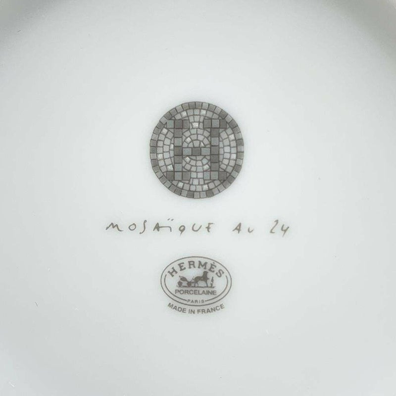 エルメス マグカップ モザイク24 Mosaique Au ヴァンキャトル プラチナ 2点ペアセット 300ml HERMES ギフト 白