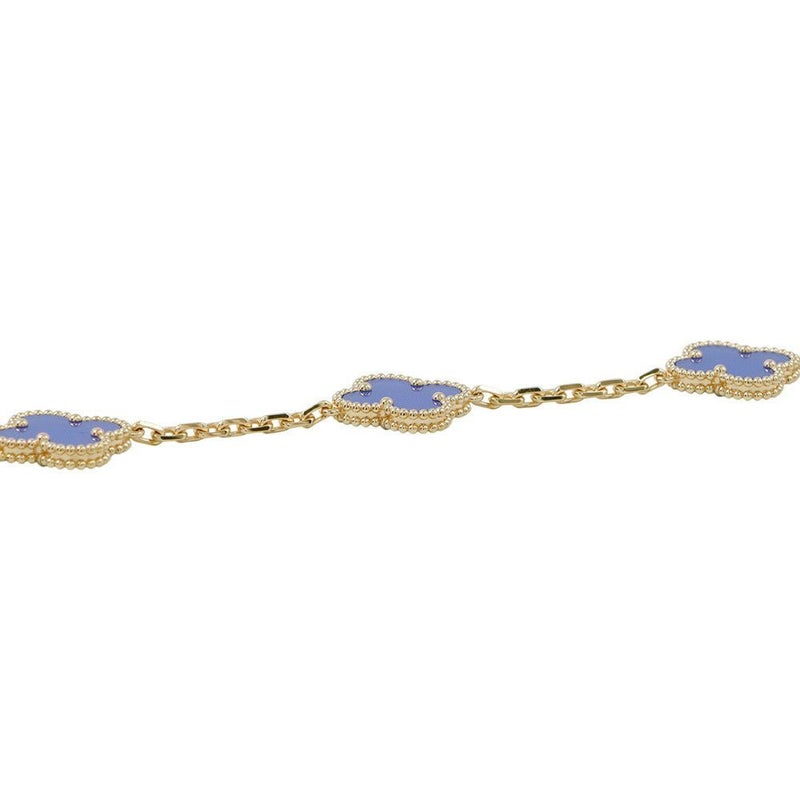 ヴァンクリーフ＆アーペル ブレスレット ヴィンテージ アルハンブラ ブレスレット 5モチーフ ブルーアゲート K18YG VCARP34900