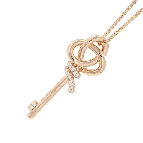 ティファニー ネックレス ノット キー ペンダント ラージ ダイヤモンド 計1.70ct K18PGピンクゴールド 72984153