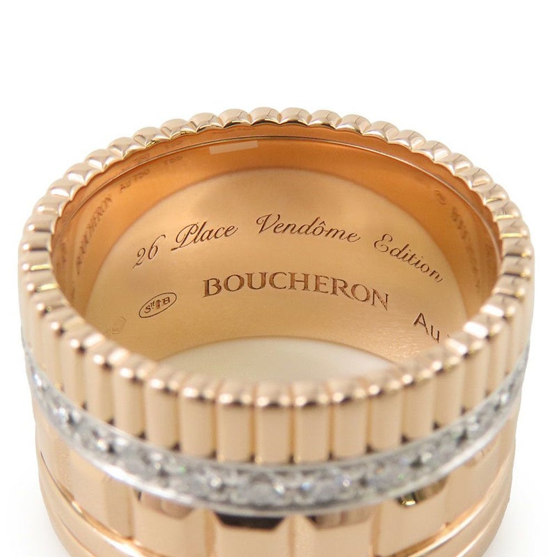 ブシュロン リング キャトル ラディアント ダイヤモンド リング ラージ ダイヤ 25P 計0.49ct K18PG/K18WG サイズ55 JRG02484