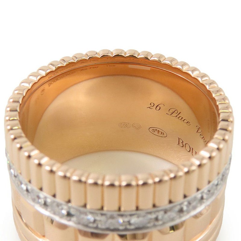 ブシュロン リング キャトル ラディアント ダイヤモンド リング ラージ ダイヤ 25P 計0.49ct K18PG/K18WG サイズ55 JRG02484