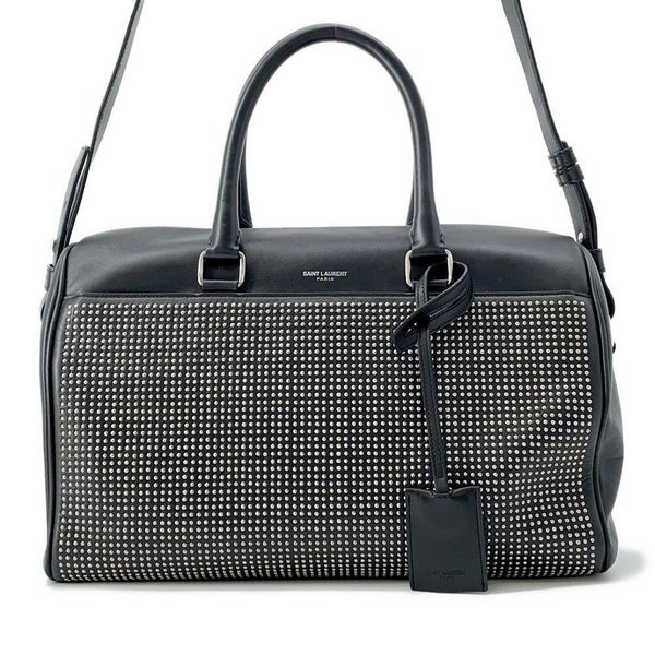 サンローランパリ ハンドバッグ クラシック・ダッフル スタッズ レザー 332424 SAINT LAURENT PARIS 2way 黒