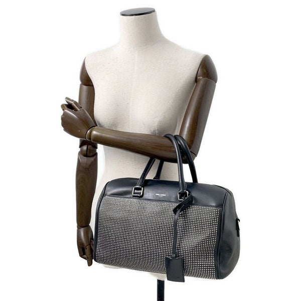 サンローランパリ ハンドバッグ クラシック・ダッフル スタッズ レザー 332424 SAINT LAURENT PARIS 2way 黒