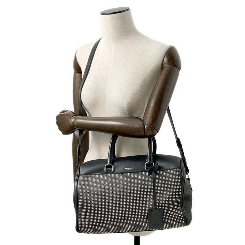 サンローランパリ ハンドバッグ クラシック・ダッフル スタッズ レザー 332424 SAINT LAURENT PARIS 2way 黒