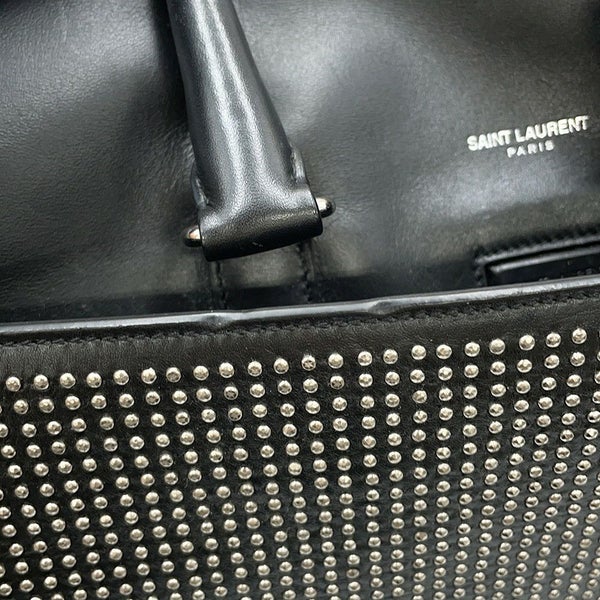 サンローランパリ ハンドバッグ クラシック・ダッフル スタッズ レザー 332424 SAINT LAURENT PARIS 2way 黒