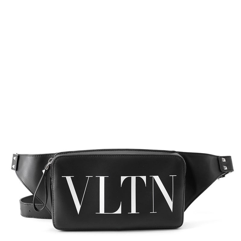 ヴァレンティノ・ガラヴァーニ ボディバッグ VLTNロゴ レザー WY0B0719WJW VALENTINO ベルトバッグ 黒