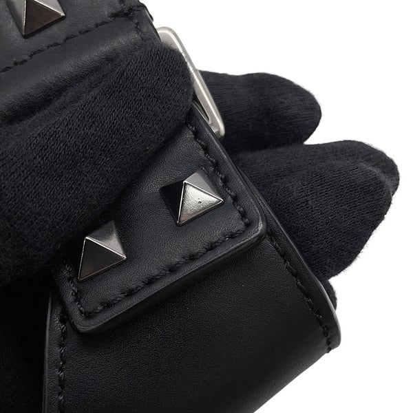 ヴァレンティノ・ガラヴァーニ ボディバッグ VLTNロゴ レザー WY0B0719WJW VALENTINO ベルトバッグ 黒