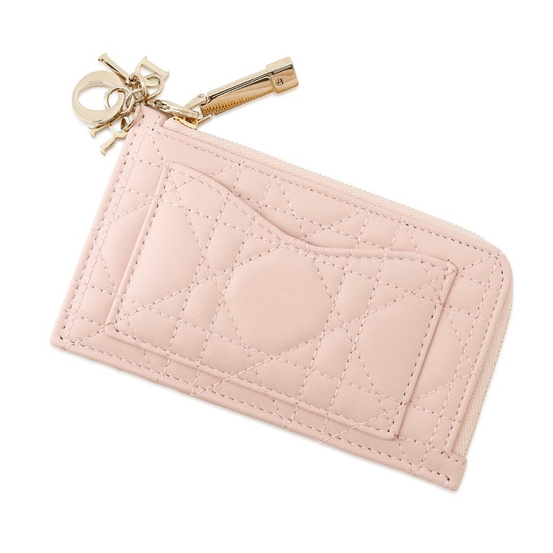 クリスチャン・ディオール カードケース Lady Dior Cosmos ジップ カードホルダー カナージュ ラムスキン S0965ONMJ