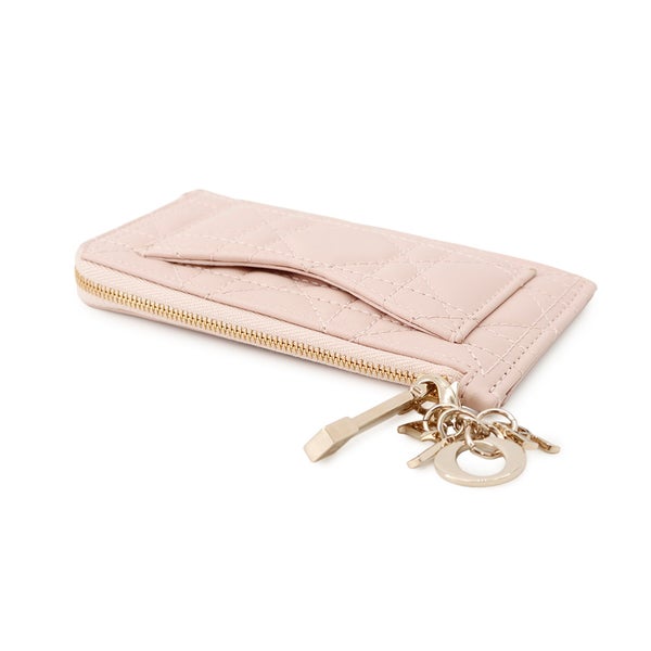 クリスチャン・ディオール カードケース Lady Dior Cosmos ジップ カードホルダー カナージュ ラムスキン S0965ONMJ