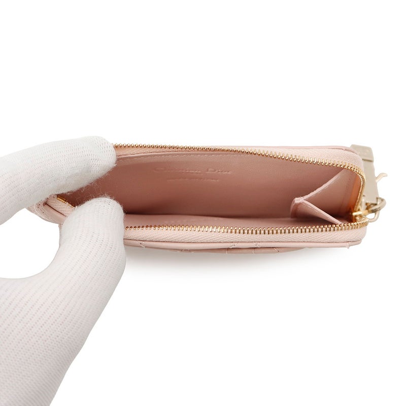 クリスチャン・ディオール カードケース Lady Dior Cosmos ジップ カードホルダー カナージュ ラムスキン S0965ONMJ