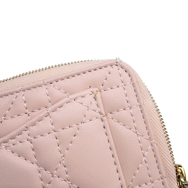 クリスチャン・ディオール カードケース Lady Dior Cosmos ジップ カードホルダー カナージュ ラムスキン S0965ONMJ