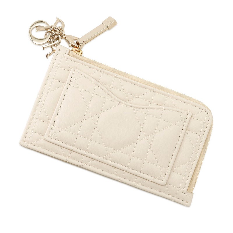 クリスチャン・ディオール カードケース Lady Dior Cosmos ジップ カードホルダー カナージュ ラムスキン S0965ONMJ