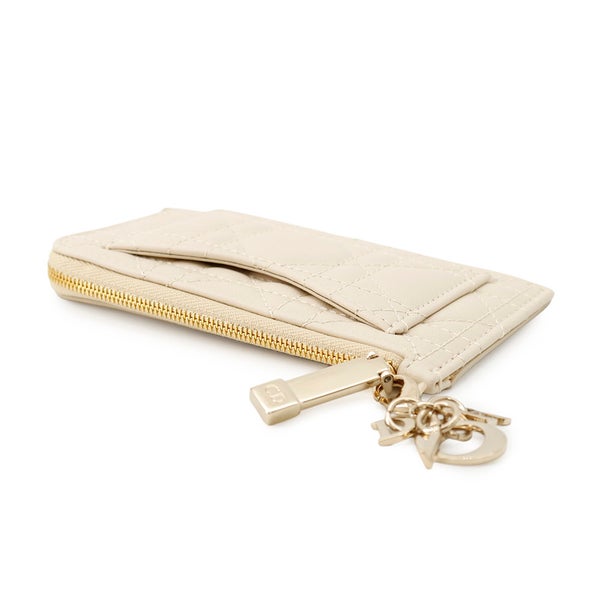 クリスチャン・ディオール カードケース Lady Dior Cosmos ジップ カードホルダー カナージュ ラムスキン S0965ONMJ