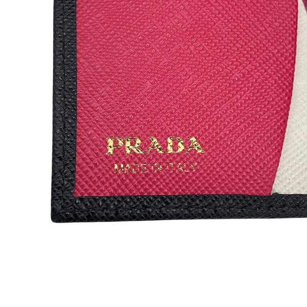 プラダ 二つ折り財布 サフィアーノ マルチカラー コンパクト ウォレット 1MV204 PRADA 黒