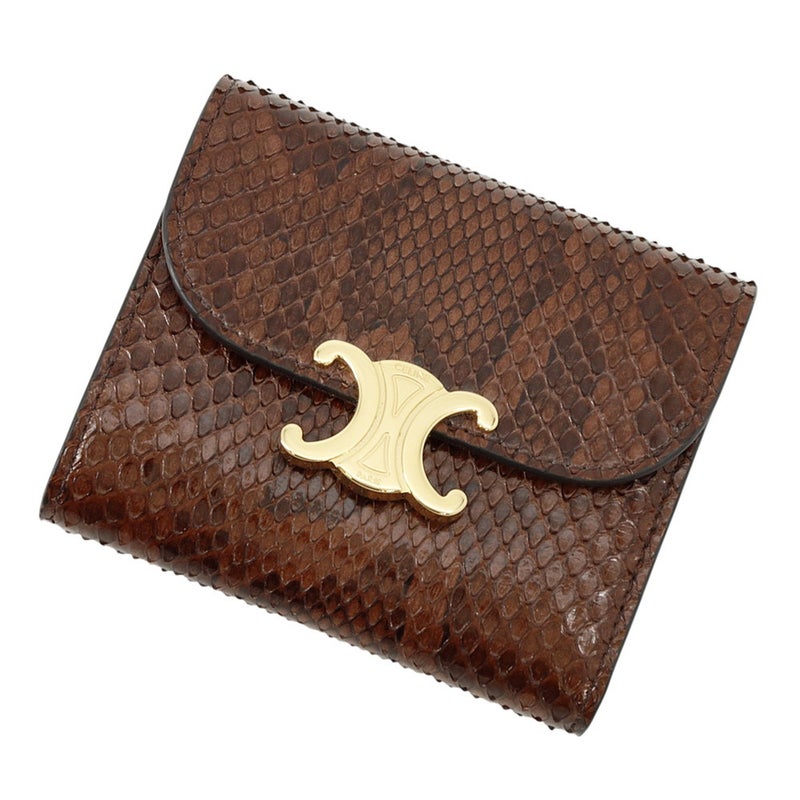 セリーヌ 三つ折り財布 トリオンフ スモール フラップウォレット パイソン 10D784GV9.19IK CELINE