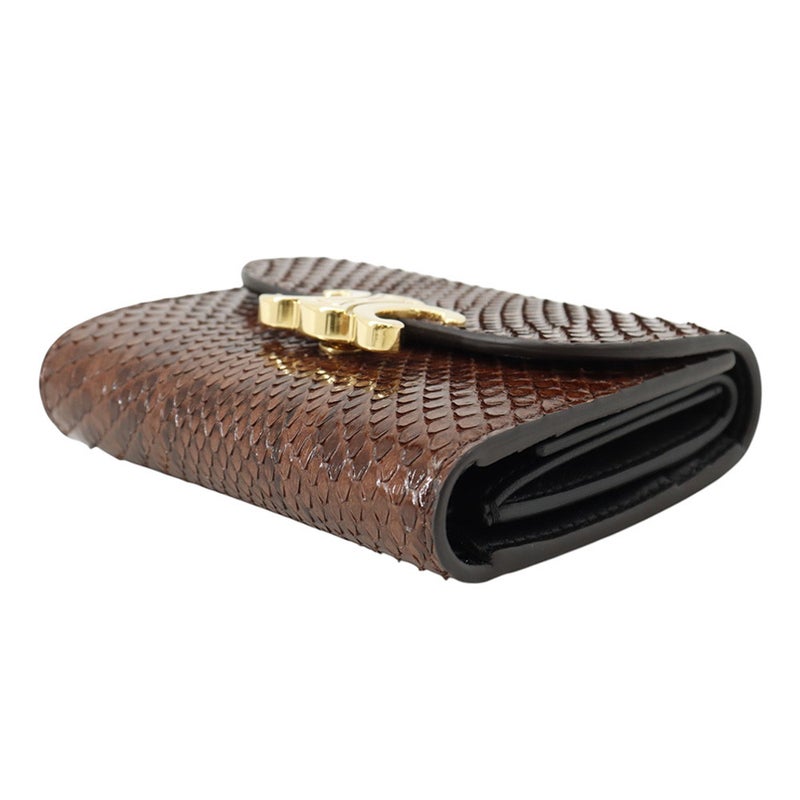 セリーヌ 三つ折り財布 トリオンフ スモール フラップウォレット パイソン 10D784GV9.19IK CELINE