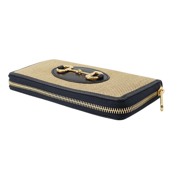 グッチ 長財布 ホースビット 1955 ジップアラウンドウォレット キャンバス レザー 621889 GUCCI 日本限定 黒