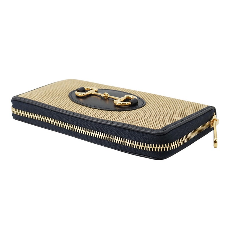グッチ 長財布 ホースビット 1955 ジップアラウンドウォレット キャンバス レザー 621889 GUCCI 日本限定 黒