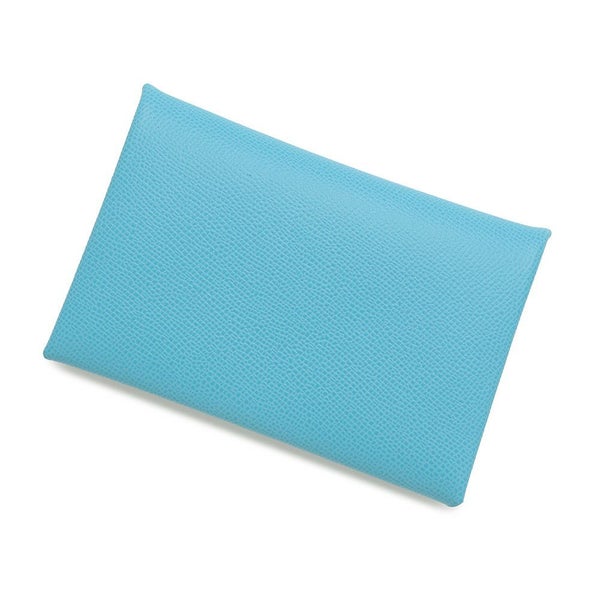 エルメス カードケース カルヴィ ブルーノール/シルバー金具 ヴォーマダム B刻印 HERMES 財布 ブルーデュノール