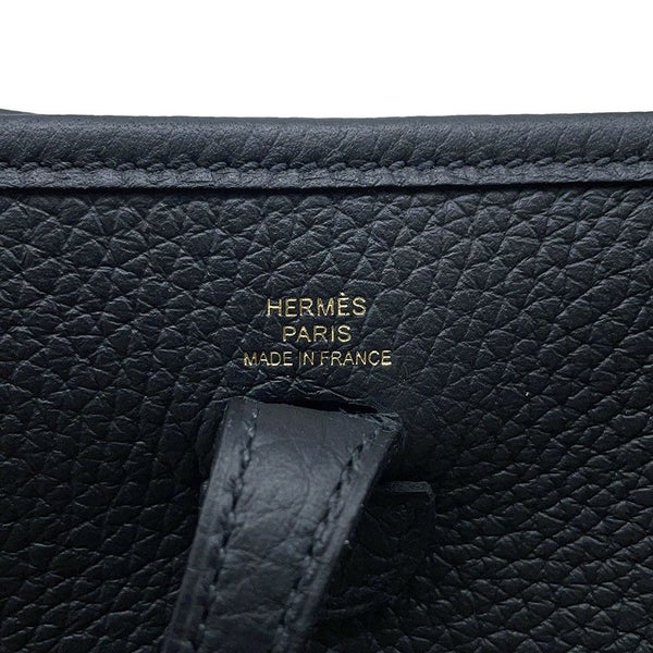 エルメス ショルダーバッグ エブリンTPM 111cm ブラック/グレー/ゴールド金具 トリヨンクレマンス W刻印 黒