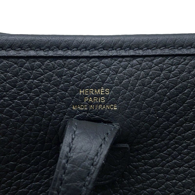 エルメス ショルダーバッグ エブリンTPM 111cm ブラック/グレー/ゴールド金具 トリヨンクレマンス W刻印 黒