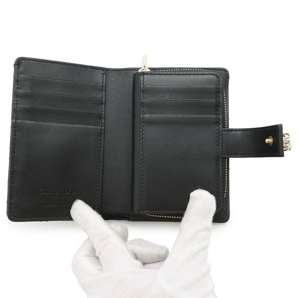 クリスチャン・ディオール 二つ折り財布 My Dior Dittany ウォレット ラムスキン S6022ONMJ Christian Dior 黒