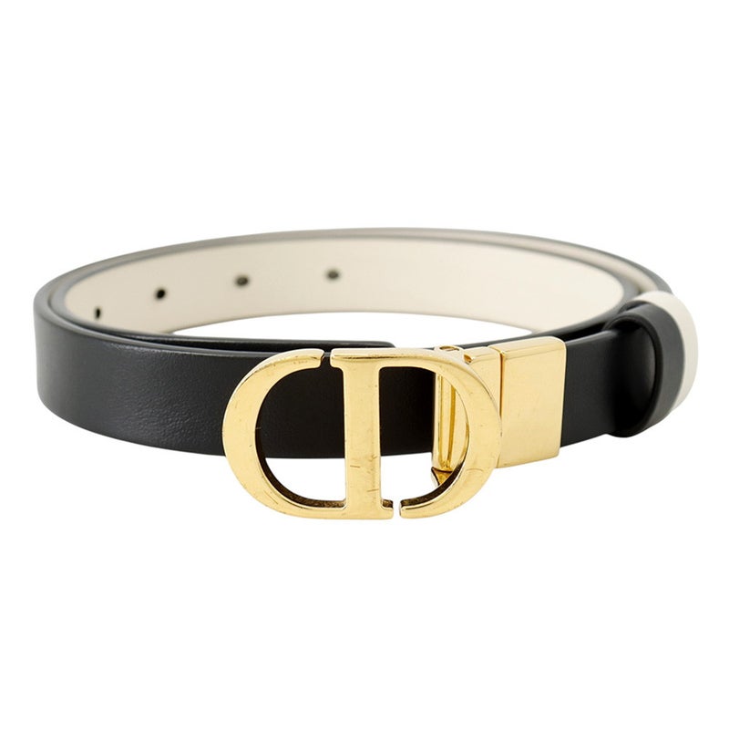 クリスチャン・ディオール ベルト 30モンテーニュ リバーシブル スムースカーフレザー B0446UWGA Christian Dior 黒 白
