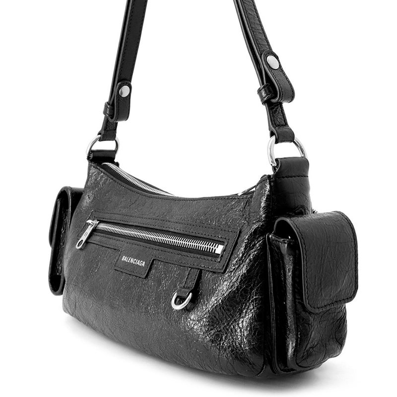 バレンシアガ ショルダーバッグ スーパービジー スリング スモール アリーナラムスキン 802227 BALENCIAGA  バッグ 黒