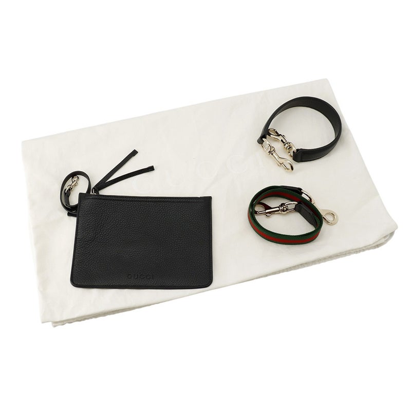 グッチ ショルダーバッグ GUCCI B ミディアム レザー 820169 GUCCI 2way 黒