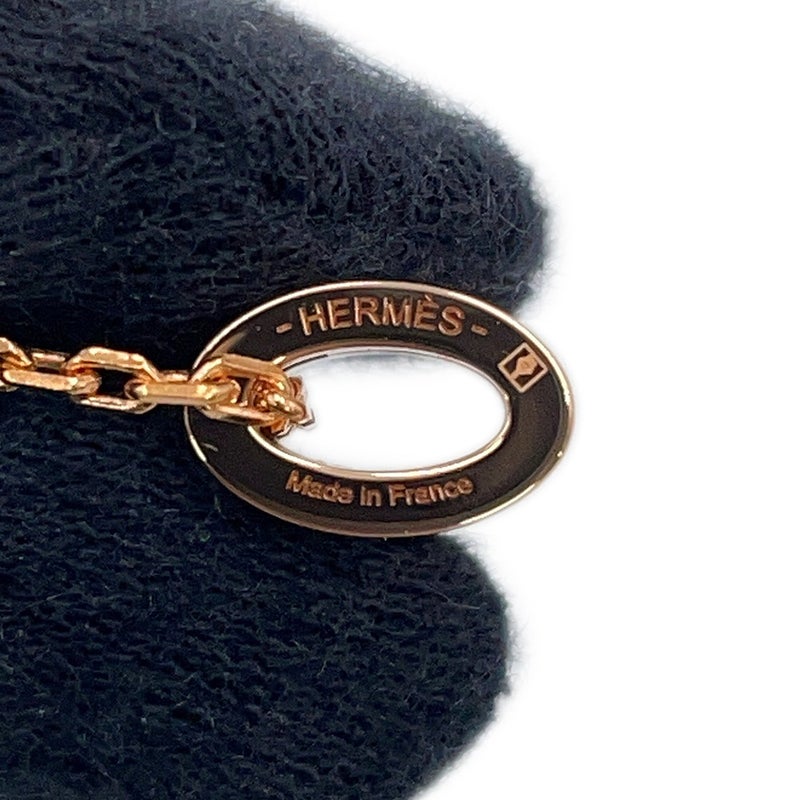 エルメス ネックレス ミニ・ポップアッシュ ホワイト/ピンクゴールド金具 HERMES アクセサリー ポップH