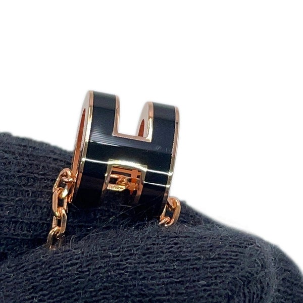 エルメス ネックレス ミニ・ポップアッシュ ブラック/ピンクゴールド金具 HERMES アクセサリー ポップH 黒
