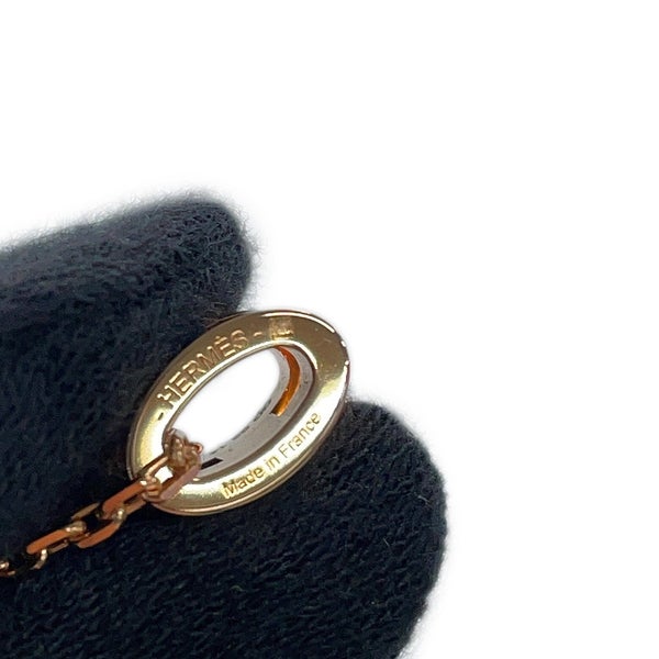 エルメス ネックレス ミニ・ポップアッシュ ブラック/ピンクゴールド金具 HERMES アクセサリー ポップH 黒