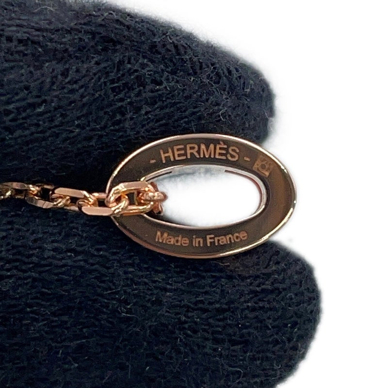 エルメス ネックレス ミニ・ポップアッシュ ブラック/ピンクゴールド金具 HERMES アクセサリー ポップH 黒