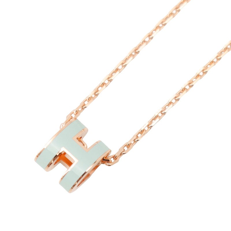 エルメス ネックレス ミニ・ポップアッシュ ヴェールペパーミント/ピンクゴールド金具 HERMES アクセサリー ポップH