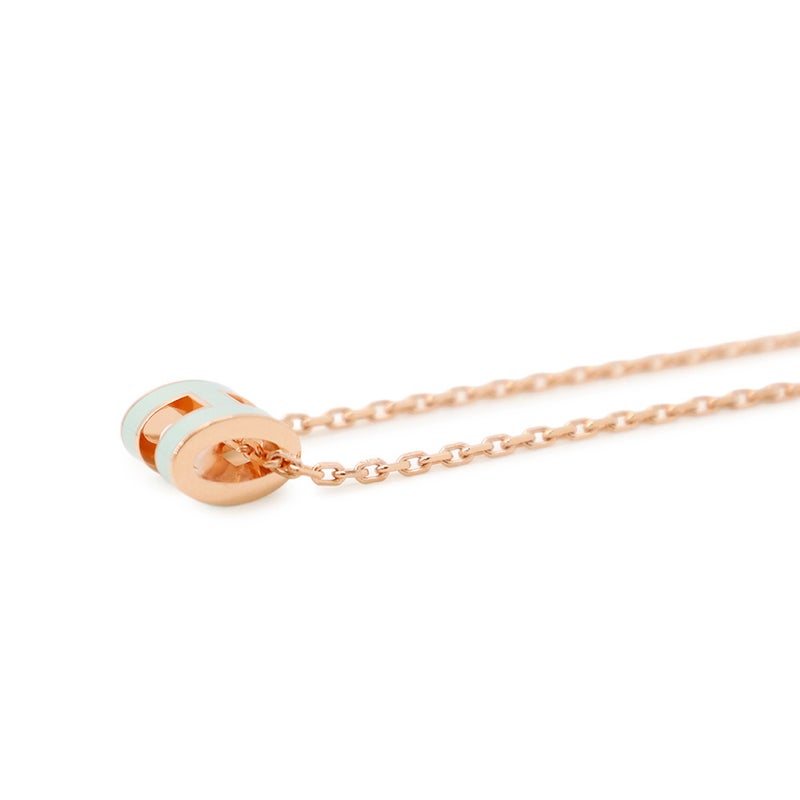 エルメス ネックレス ミニ・ポップアッシュ ヴェールペパーミント/ピンクゴールド金具 HERMES アクセサリー ポップH