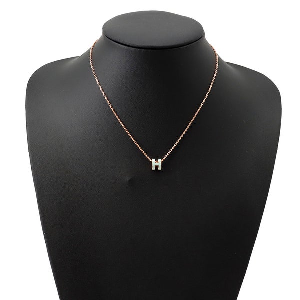 エルメス ネックレス ミニ・ポップアッシュ ヴェールペパーミント/ピンクゴールド金具 HERMES アクセサリー ポップH
