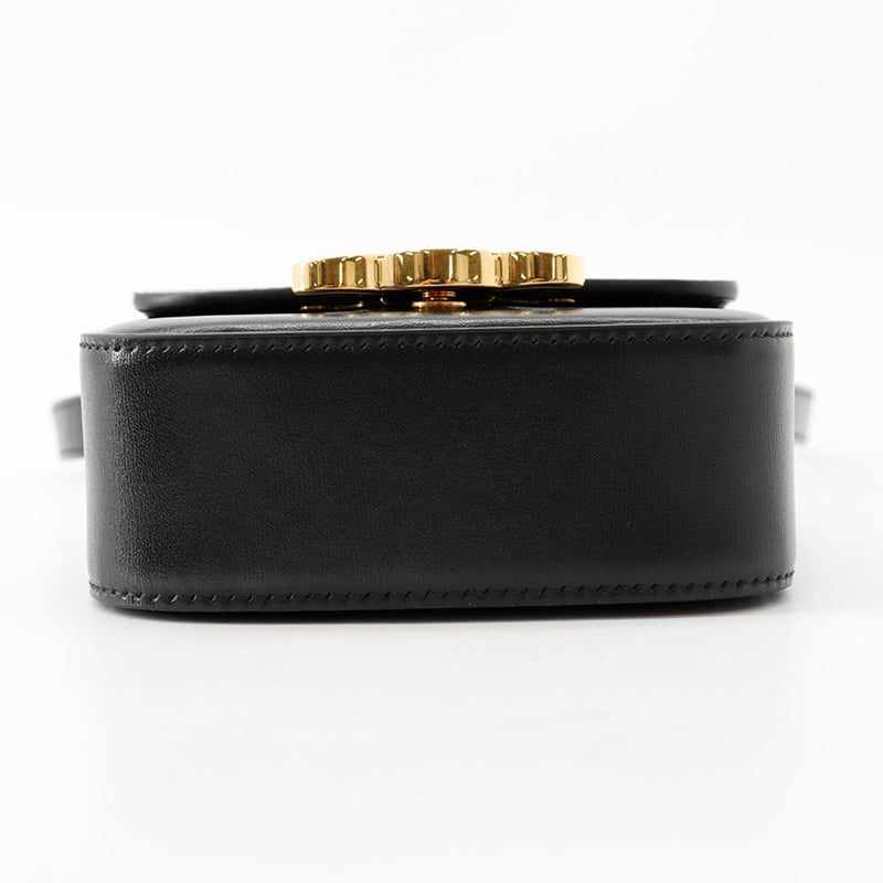 セリーヌ ショルダーバッグ トリオンフ ミニ クロード シャイニーカーフレザー 10I513 CELINE ミニバッグ 黒