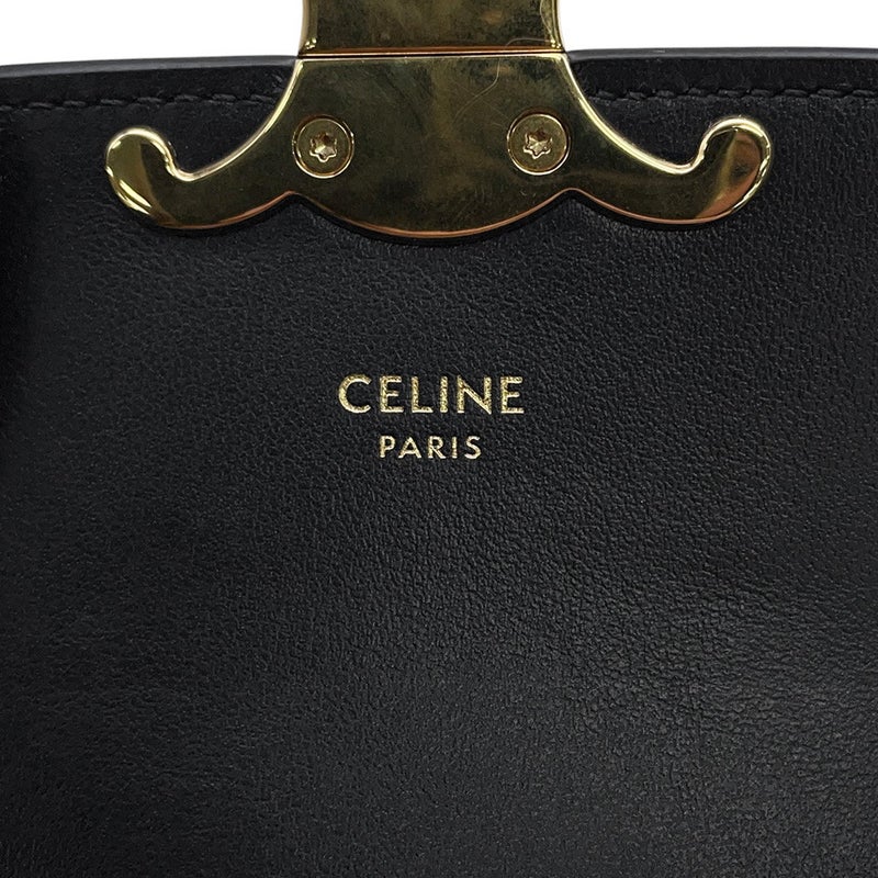 セリーヌ ショルダーバッグ トリオンフ ミニ クロード シャイニーカーフレザー 10I513 CELINE ミニバッグ 黒