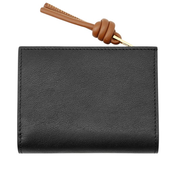 ロエベ 二つ折り財布 ノット コンパクトウォレット シャイニーナパカーフレザー CEM1NCWX01 LOEWE 財布 バイカラー 黒