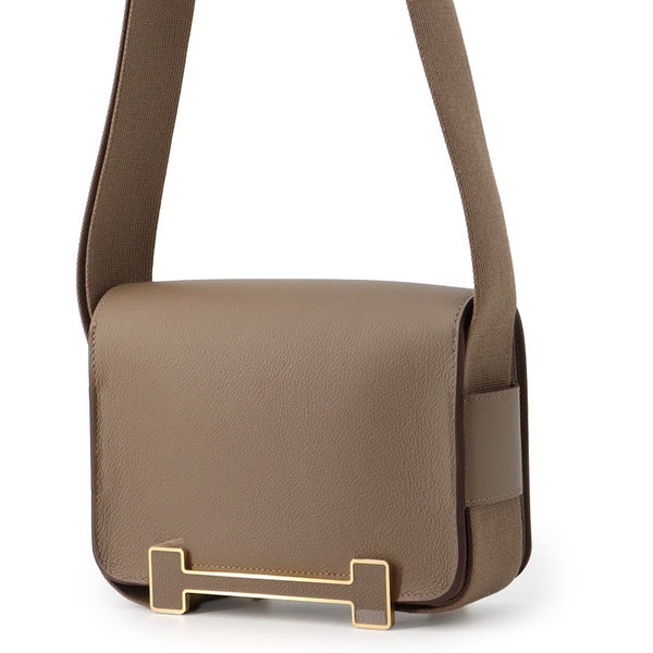 エルメス ショルダーバッグ ゲタ エトゥープ/ゴールド金具 シェブルミゾル G刻印 HERMES