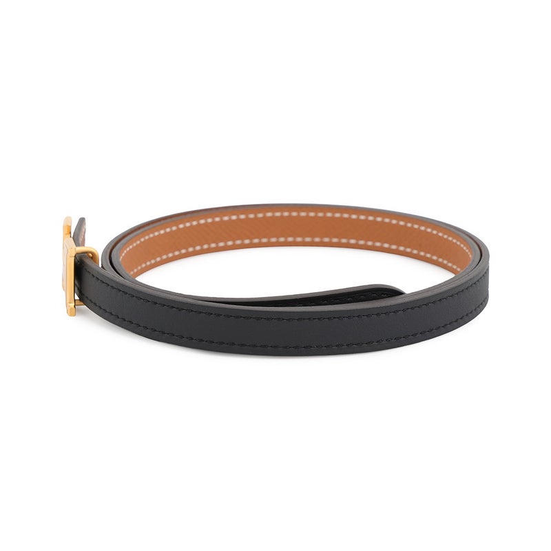 エルメス ベルト ミニH キット13 ブラック/ゴールド/ゴールド金具 スイフト/エプソン W刻印 サイズ70 HERMES 黒