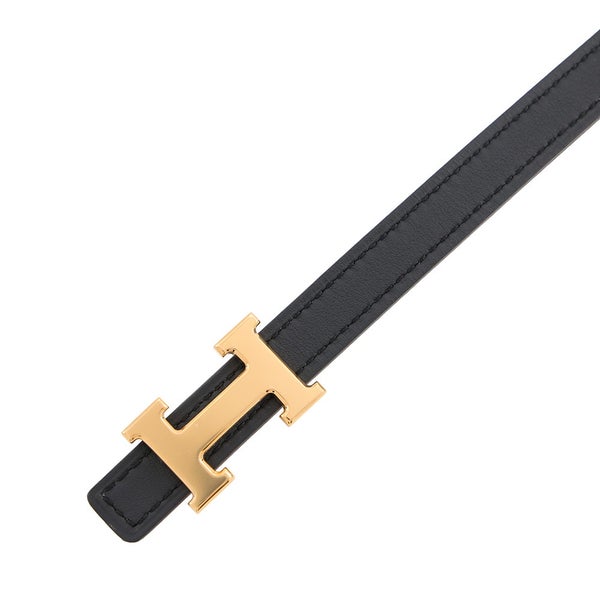 エルメス ベルト ミニH キット13 ブラック/ゴールド/ゴールド金具 スイフト/エプソン W刻印 サイズ70 HERMES 黒