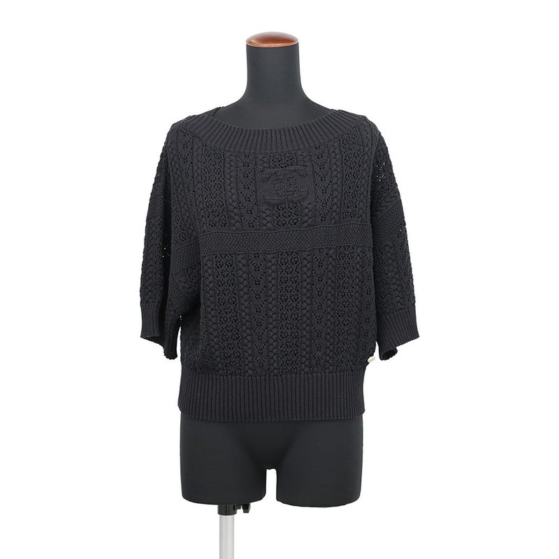 シャネル ニット ココビーチ 半袖ニット ココマーク コットン レディースサイズ36 P76924 CHANEL トップス 黒