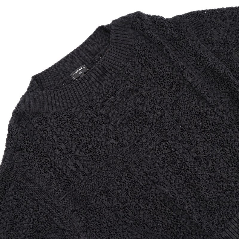 シャネル ニット ココビーチ 半袖ニット ココマーク コットン レディースサイズ36 P76924 CHANEL トップス 黒